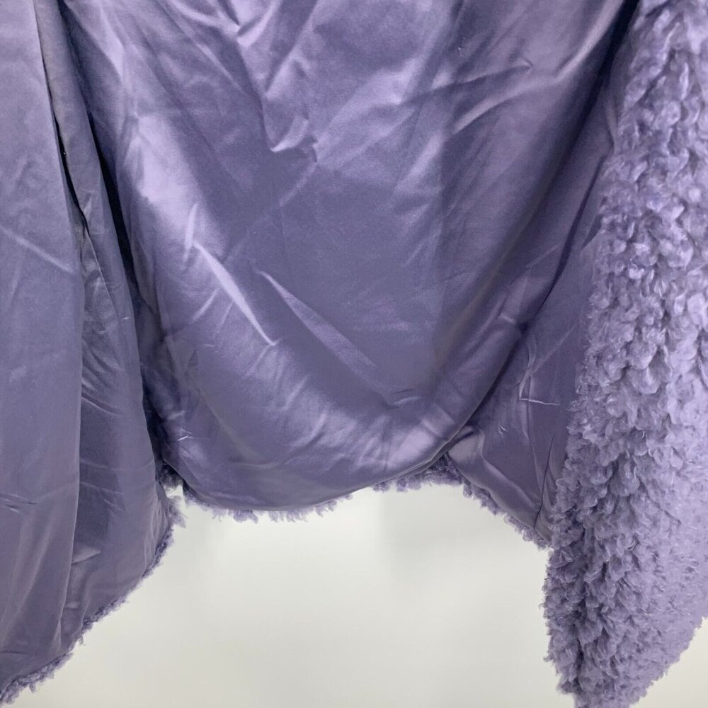 Torrid 0 Maxi Coat Size 12 Purple Soft Sherpa Open Front Lined NWT - Picture 12 of 15